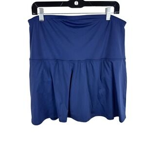Lands End Navy Blue Swim Skirt with Built-in Brief Wide Waist Band Plus Size 18W